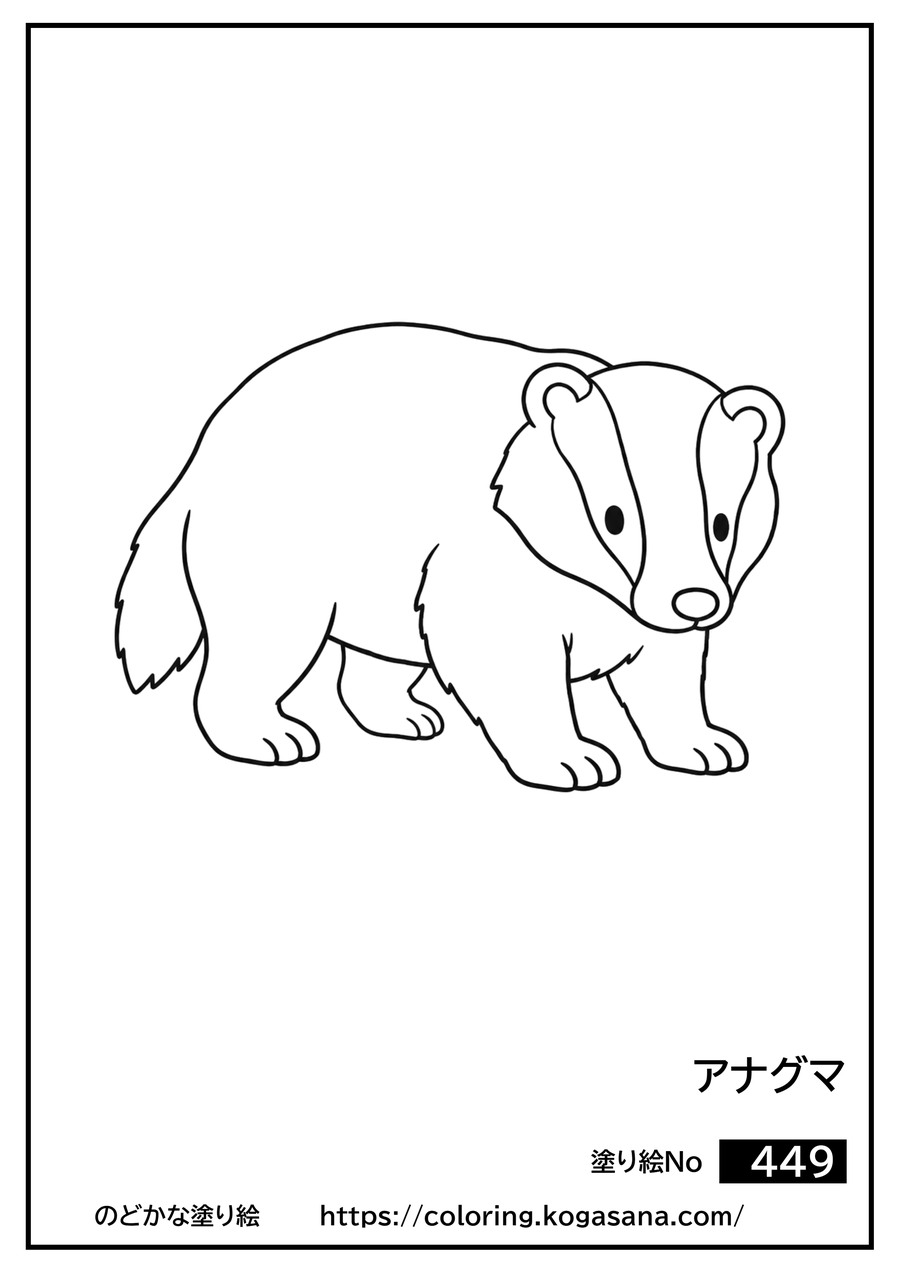アナグマの塗り絵