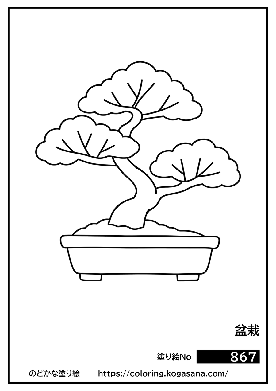 盆栽の塗り絵