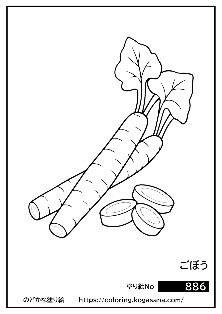 ごぼうの塗り絵