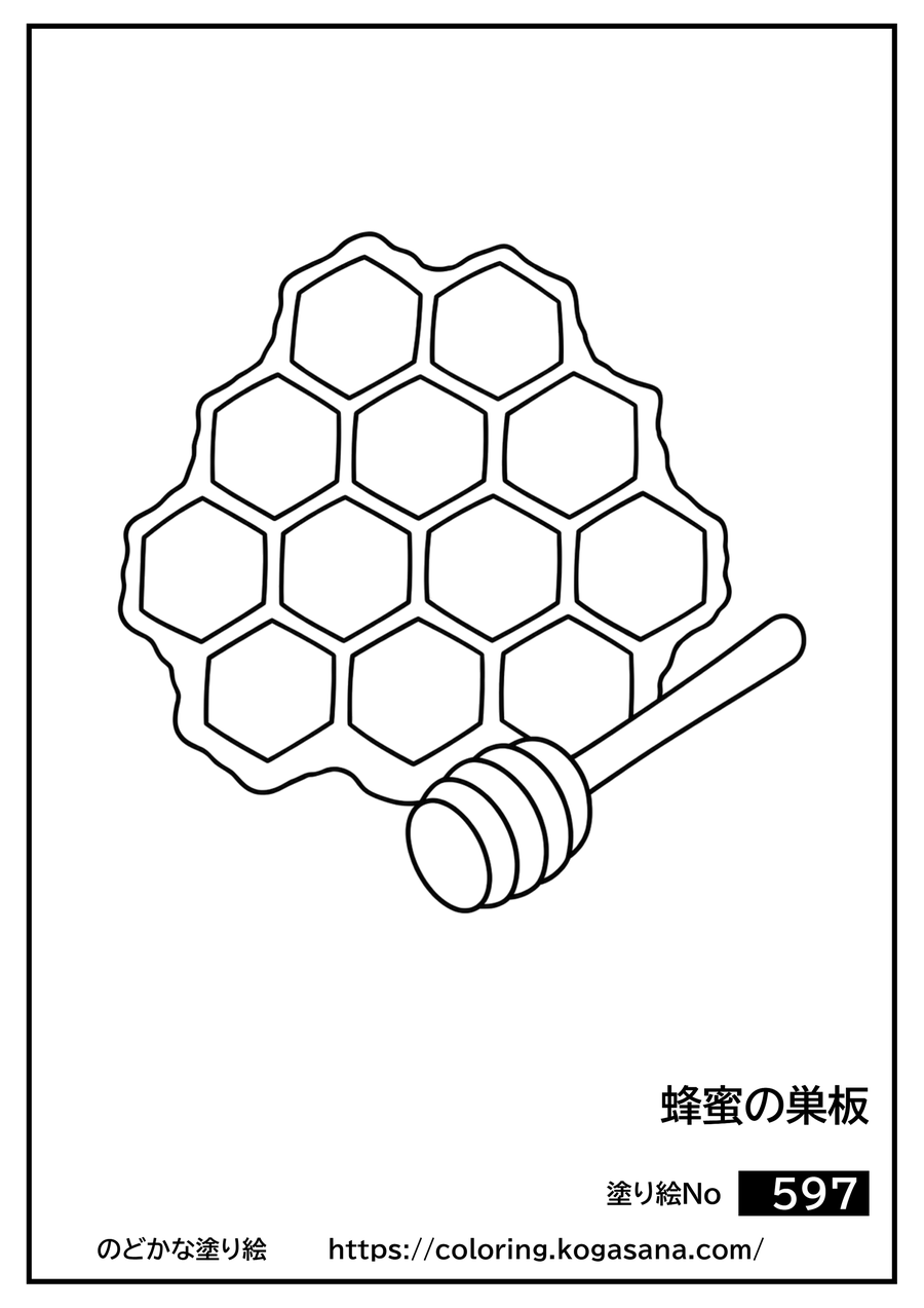 蜂蜜の巣板の塗り絵