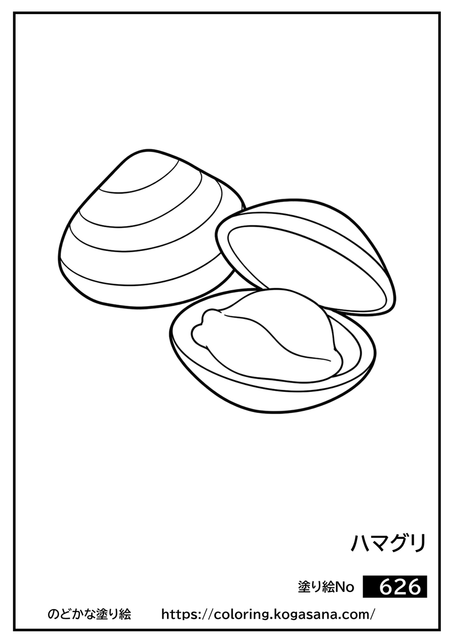 ハマグリの塗り絵