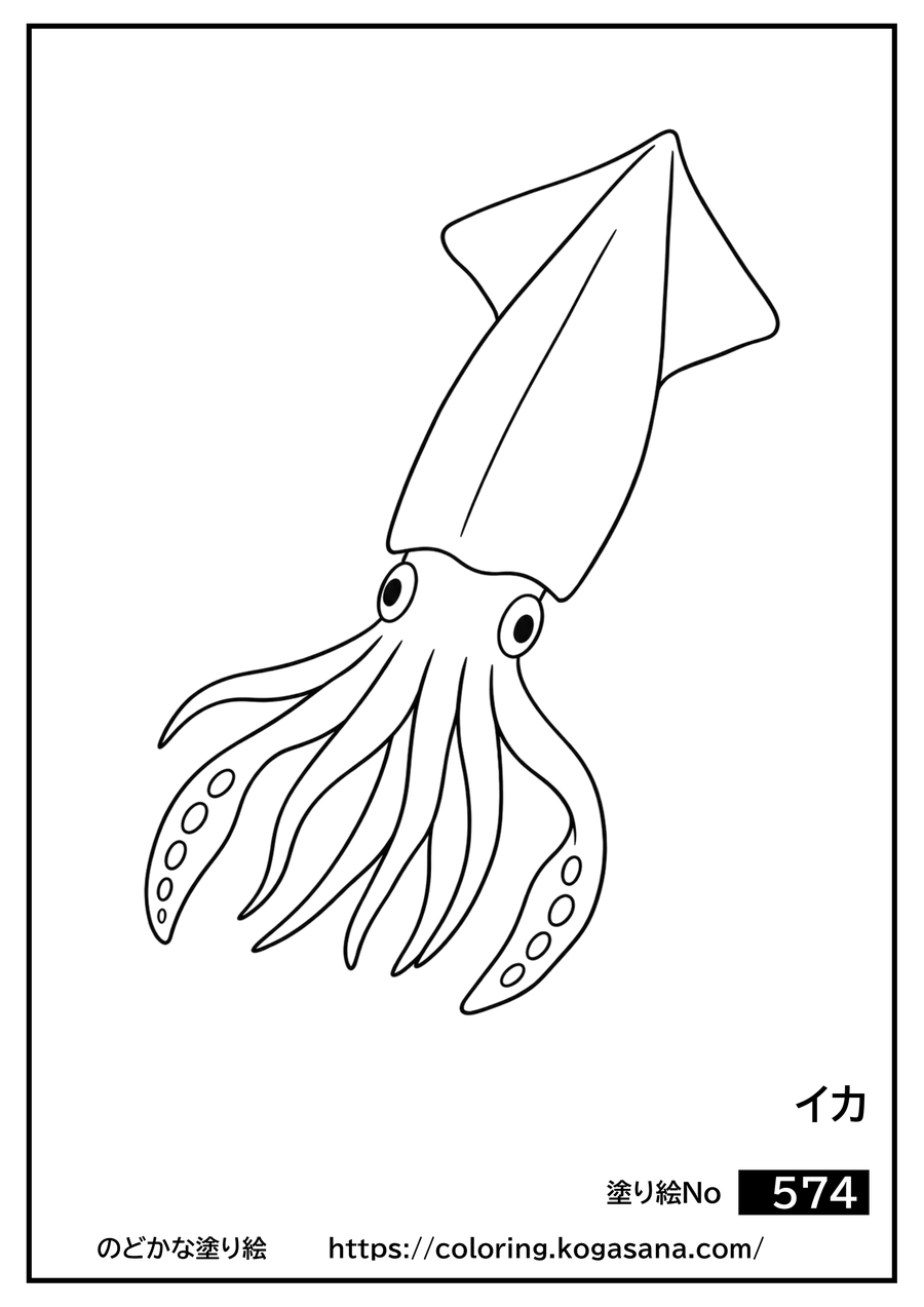 イカの塗り絵