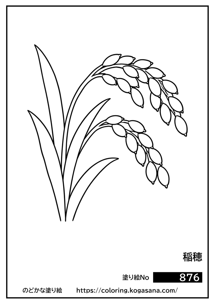 稲穂の塗り絵
