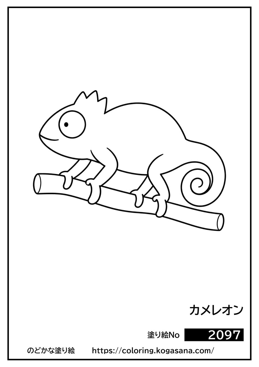 カメレオンの塗り絵