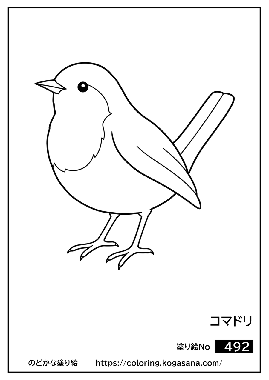 コマドリの塗り絵