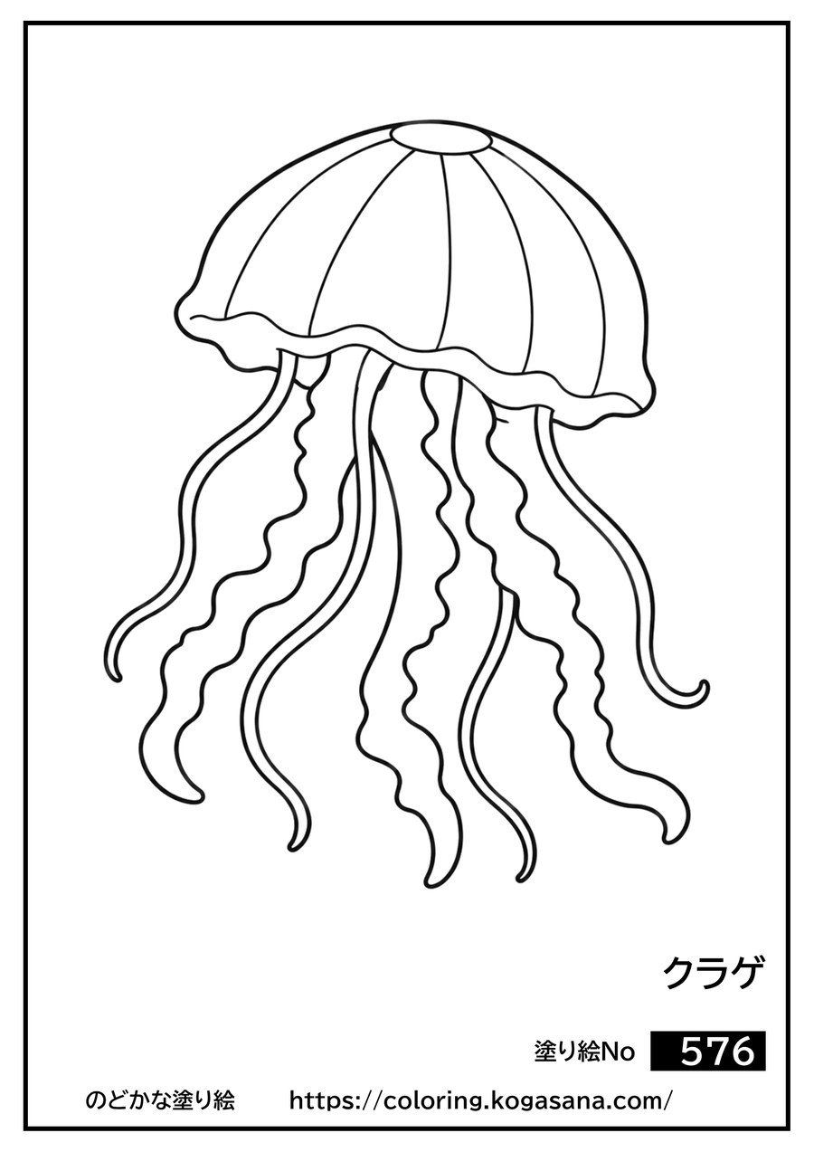 クラゲの塗り絵