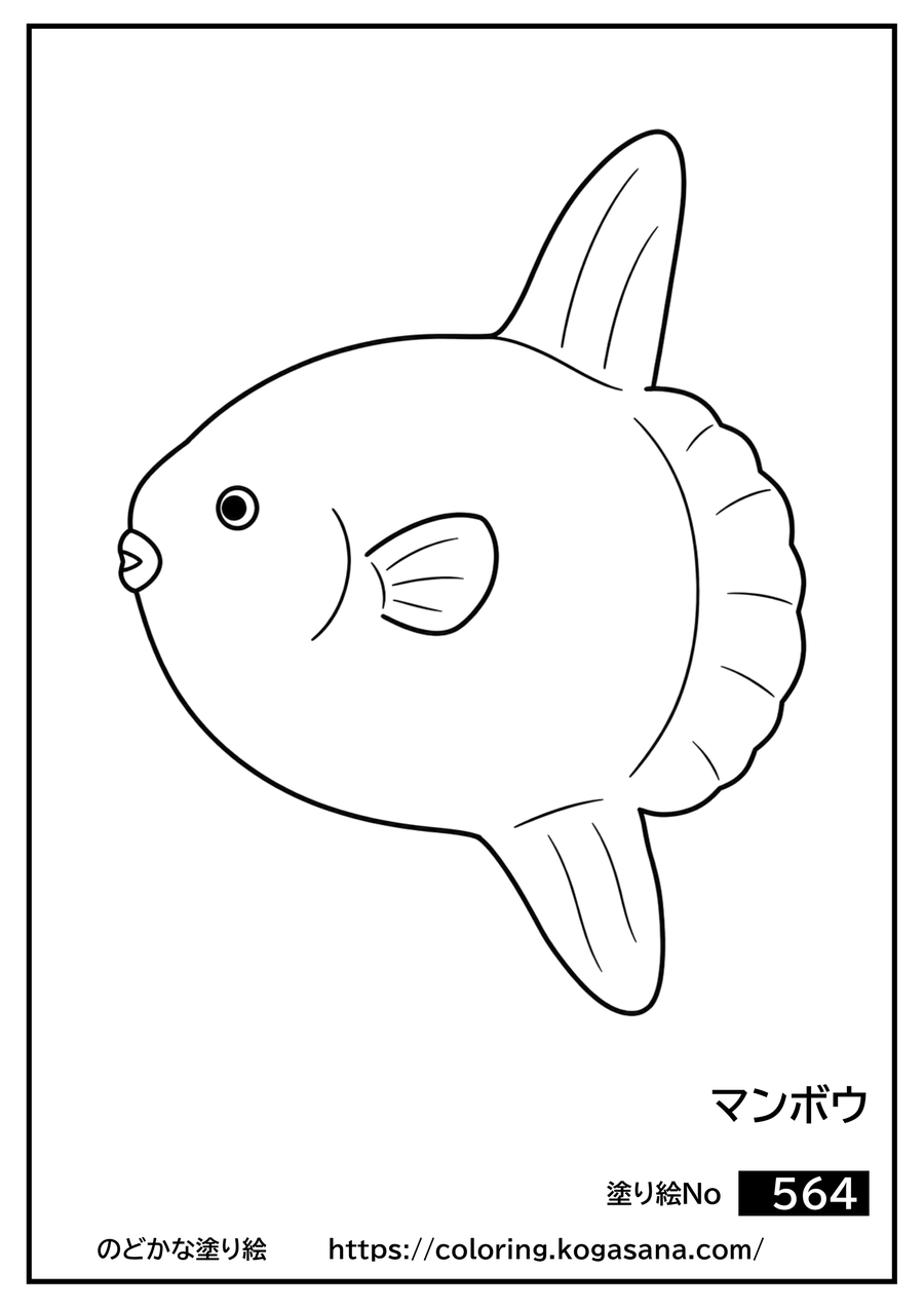 マンボウの塗り絵