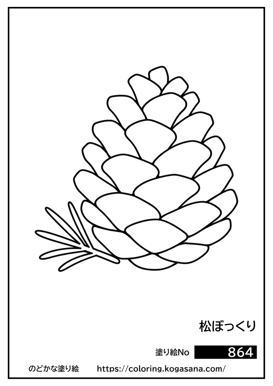 松ぼっくりの塗り絵
