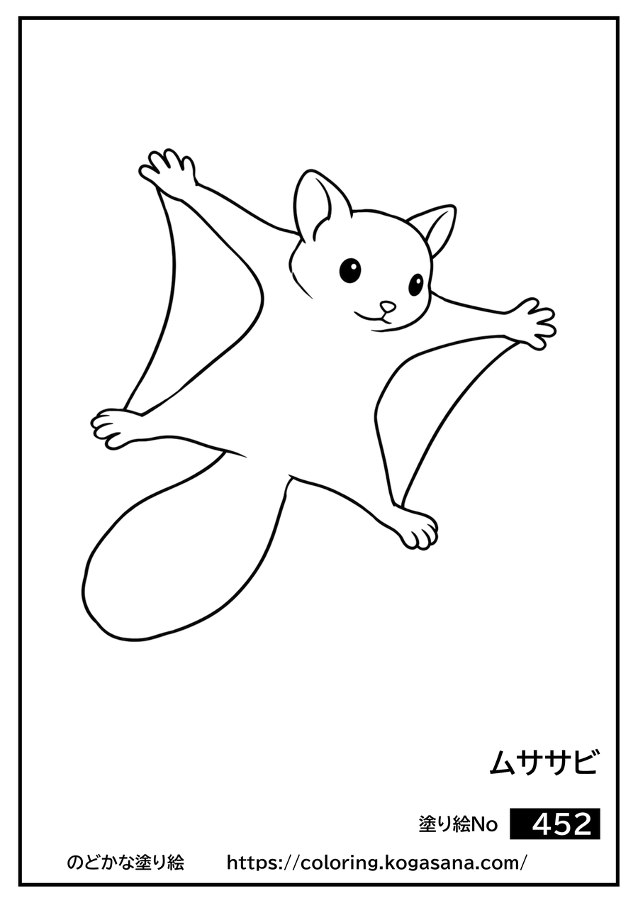 ムササビの塗り絵