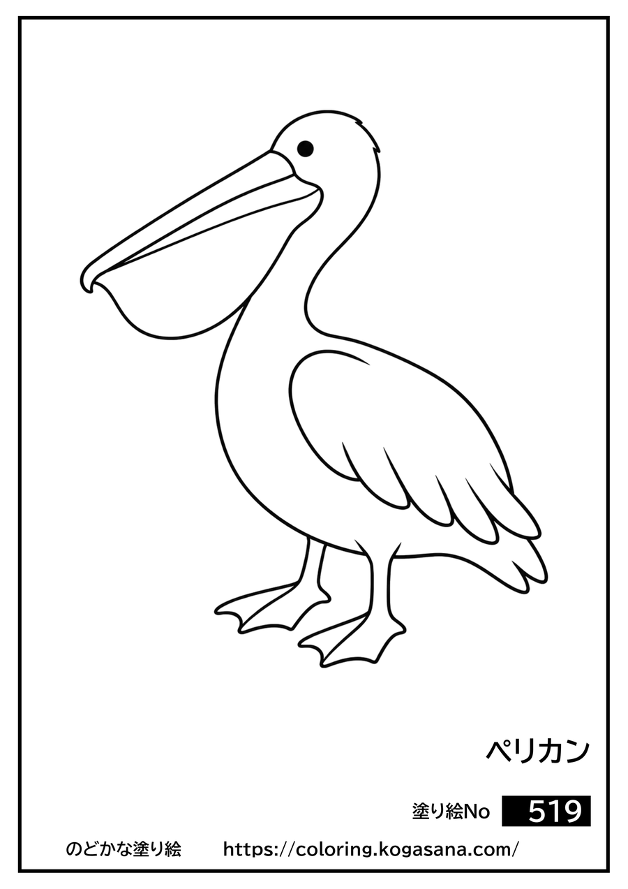 ペリカンの塗り絵