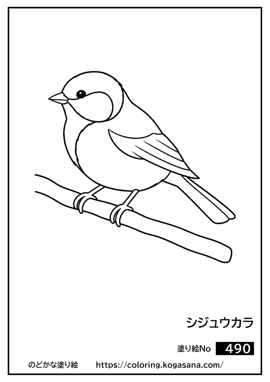 シジュウカラの塗り絵