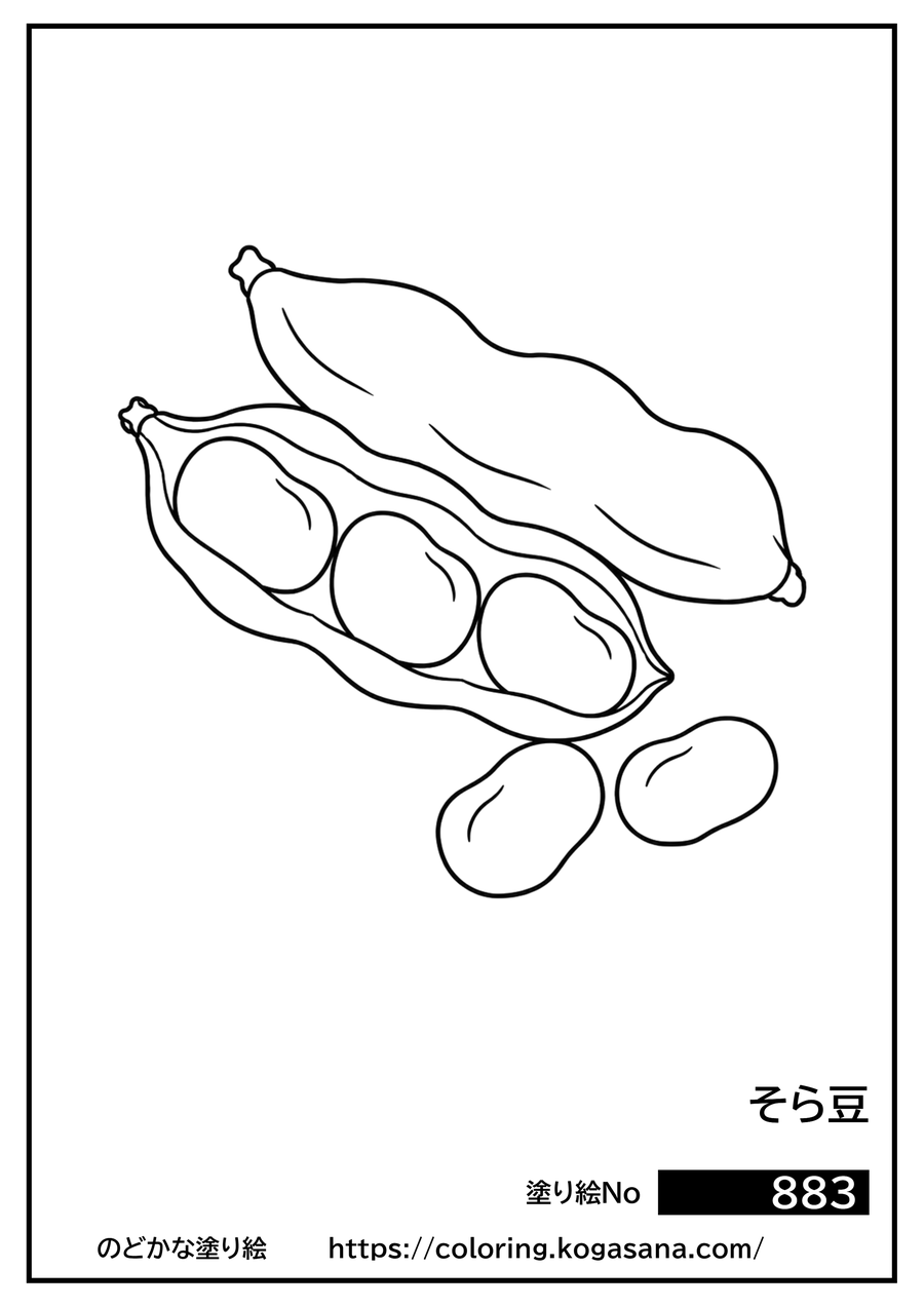 そら豆の塗り絵