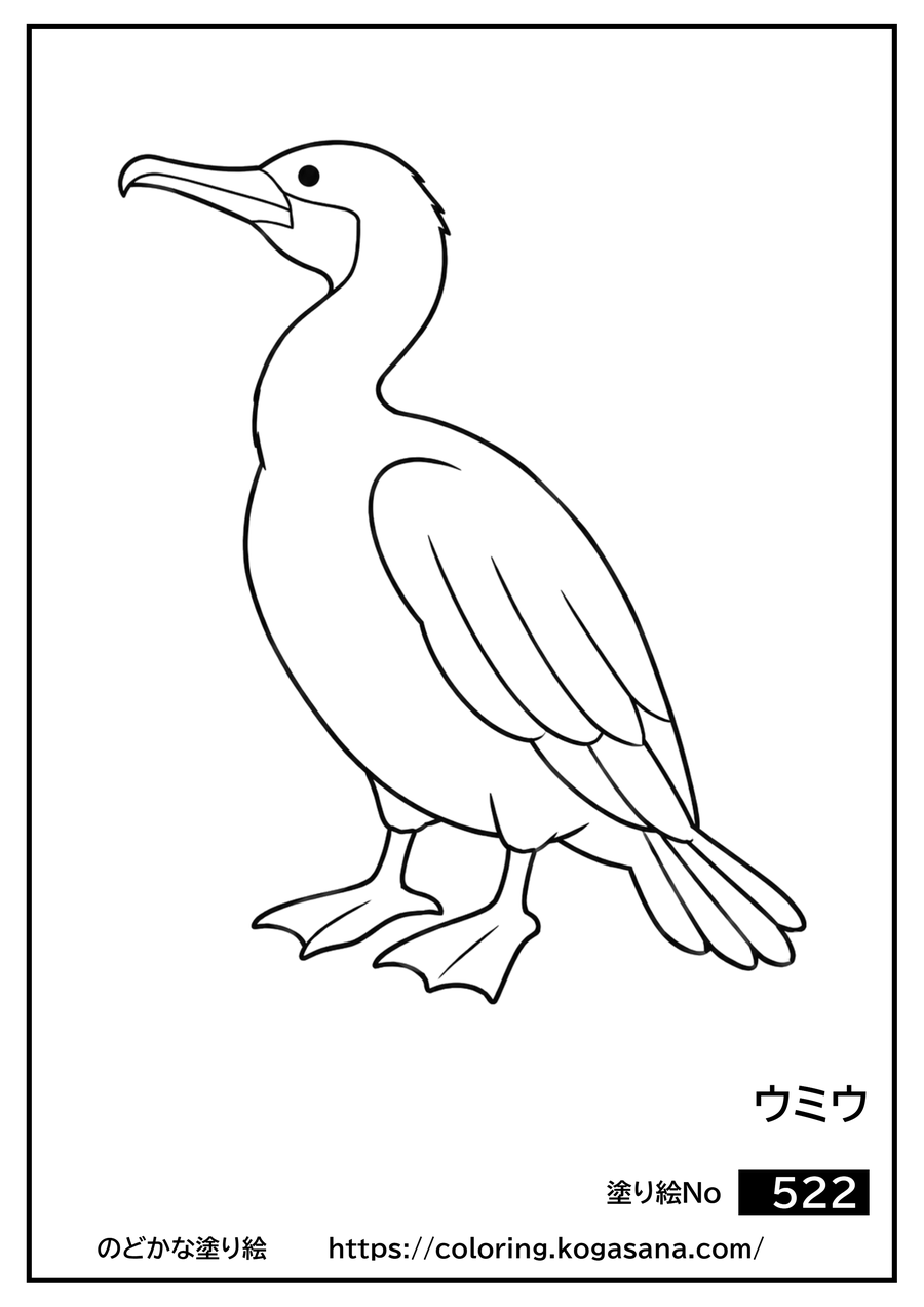 ウミウの塗り絵